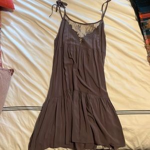 Natural Life tie dress. Grey with lace. Size medium. Never worn